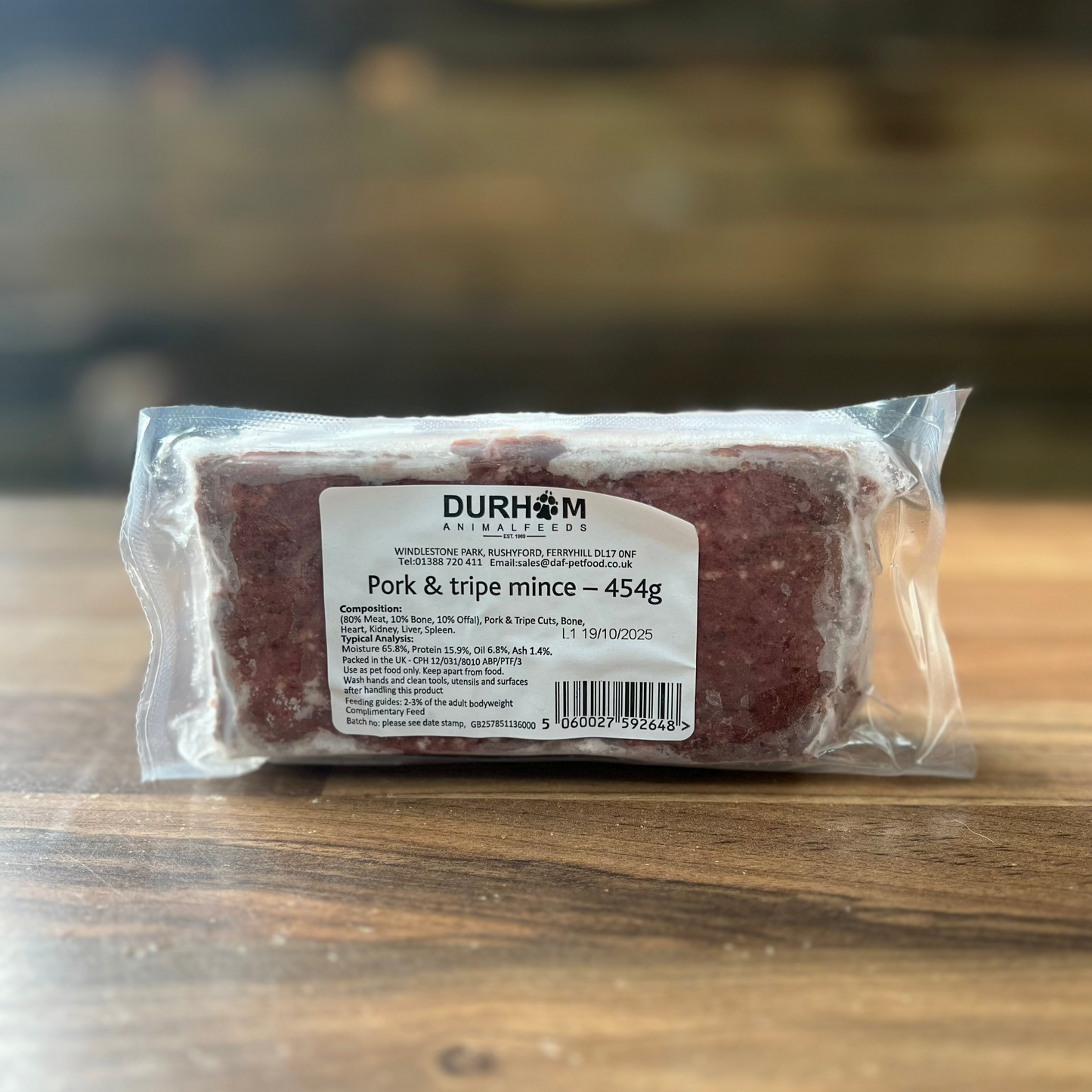 Durham Animal Feeds Pork & Tripe Mince 454g