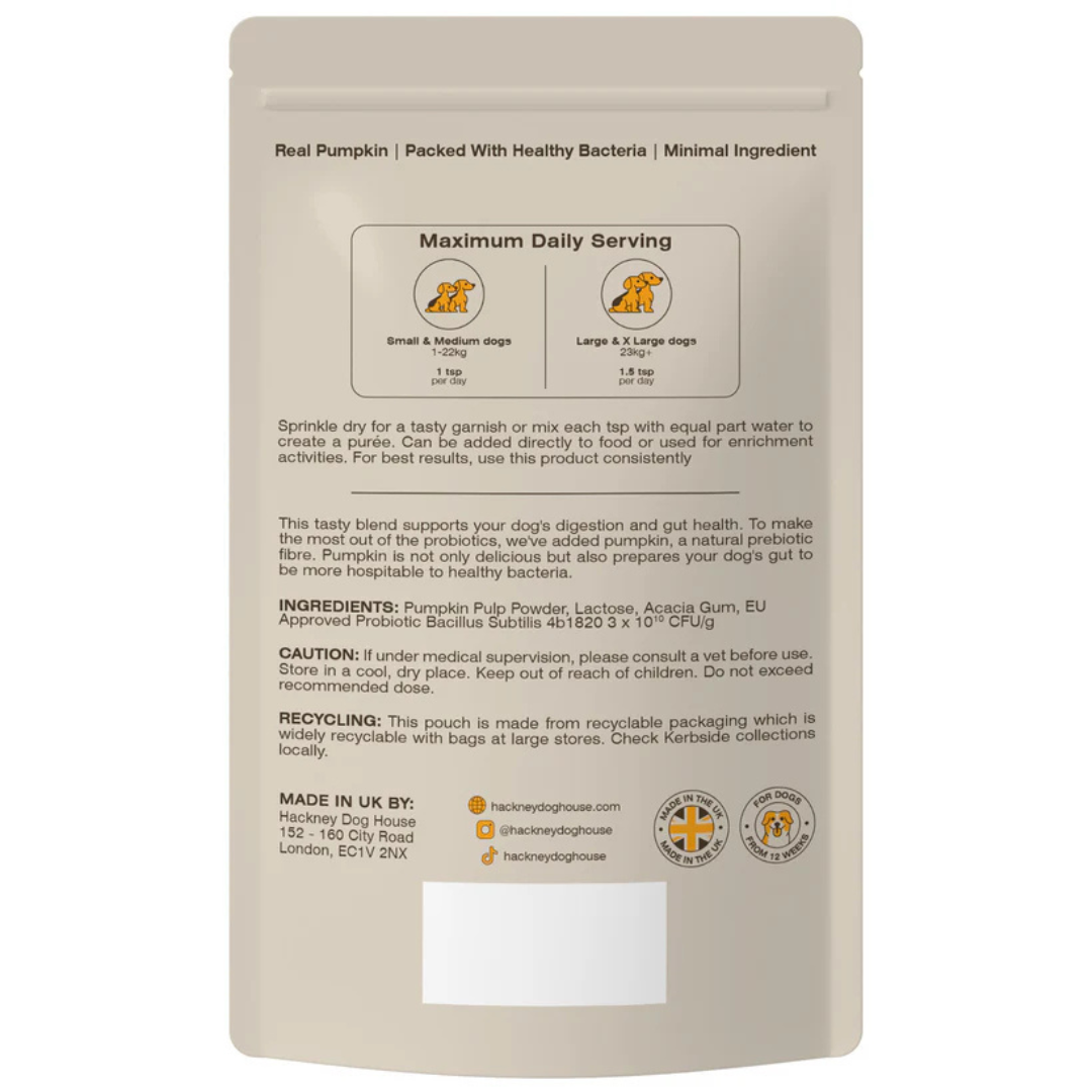 Hackney Dog House Pumpkin & Probiotics Powder 225g