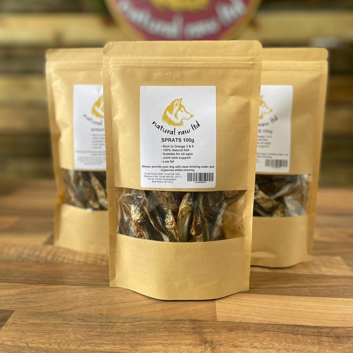 Natural Raw Sprats 100g