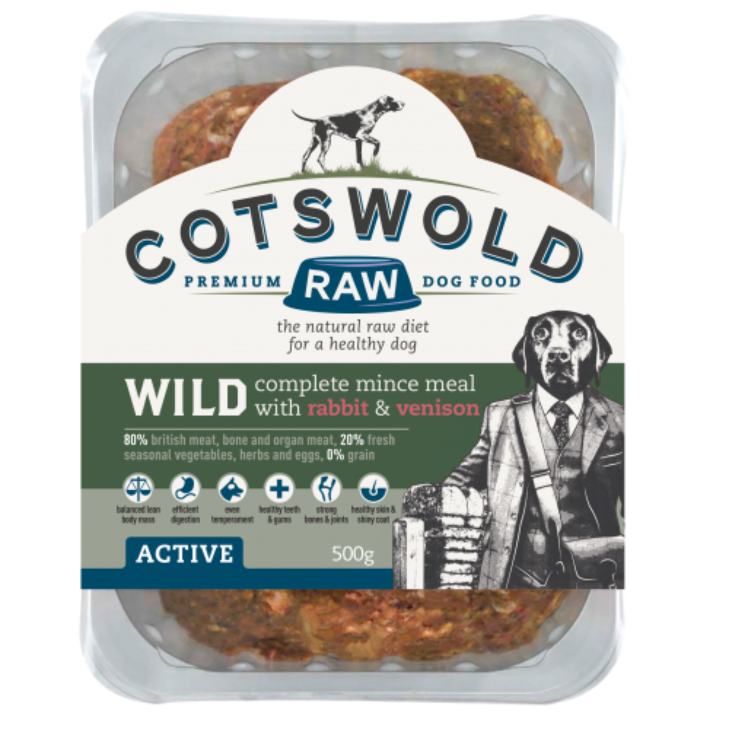 Cotswold Raw Wild Rabbit & Venison Mince 500g