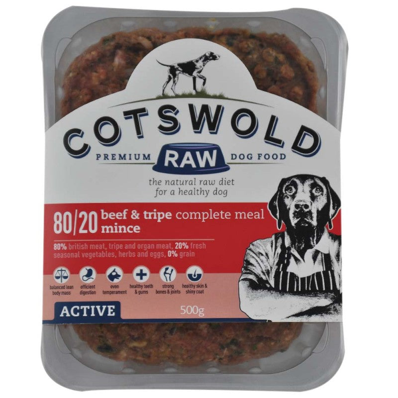 Cotswold Raw Active Beef & Tripe Mince 500g