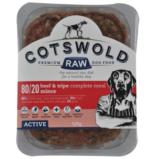 Cotswold Raw Active Beef & Tripe Mince 500g
