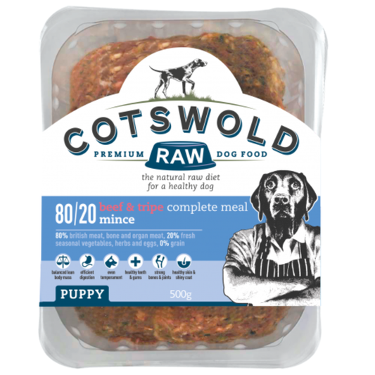 Cotswold Raw Puppy Beef & Tripe Mince 500g