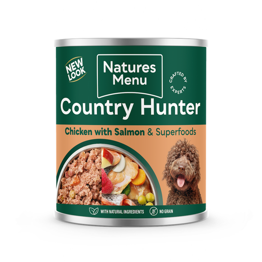 Country Hunter Dog Cans Chicken & Salmon With Superfoods 600g